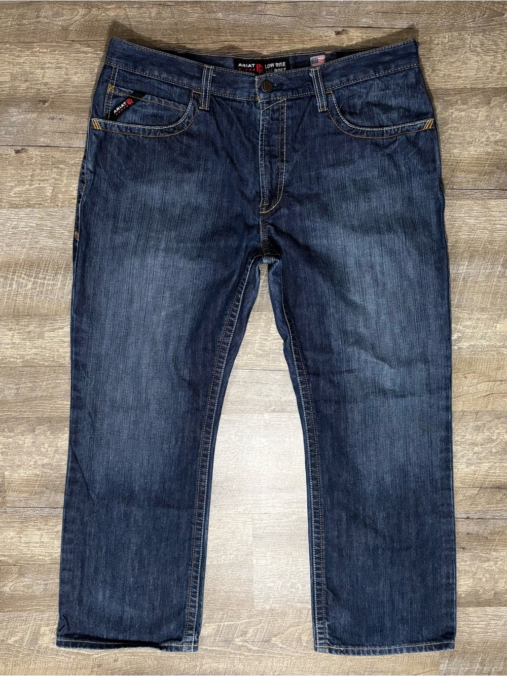 Ariat FR Low Rise M4 Jeans Men's 38X30 Boot Cut Blue Fire Resistant CAT2 Denim